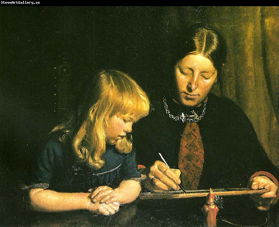 Michael Ancher anna ancher lcerer sin datter helga at tegne